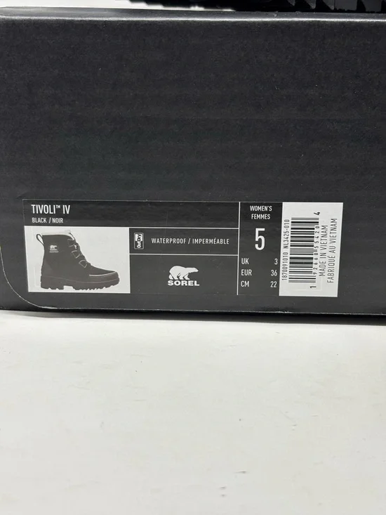 Sorel Tivoli IV Lace-Up Waterproof Black Boots Size 5 NEW IN BOX - Picture 2 of 12